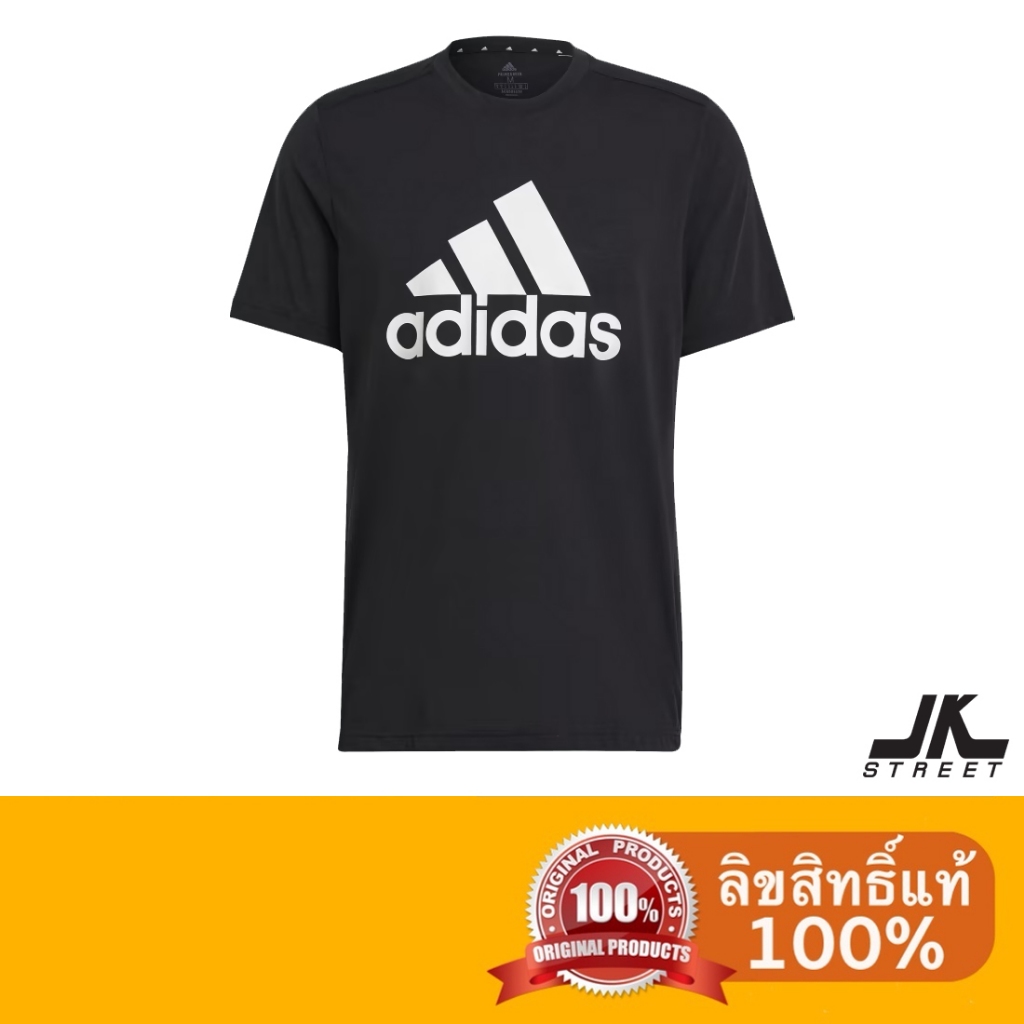 [ดูโค้ดที่หน้าร้าน] adidas เสื้อยืด Aeroready D2M Feelready Sport Logo GT3109 ของแท้ ป้ายช็อปไทย เสื