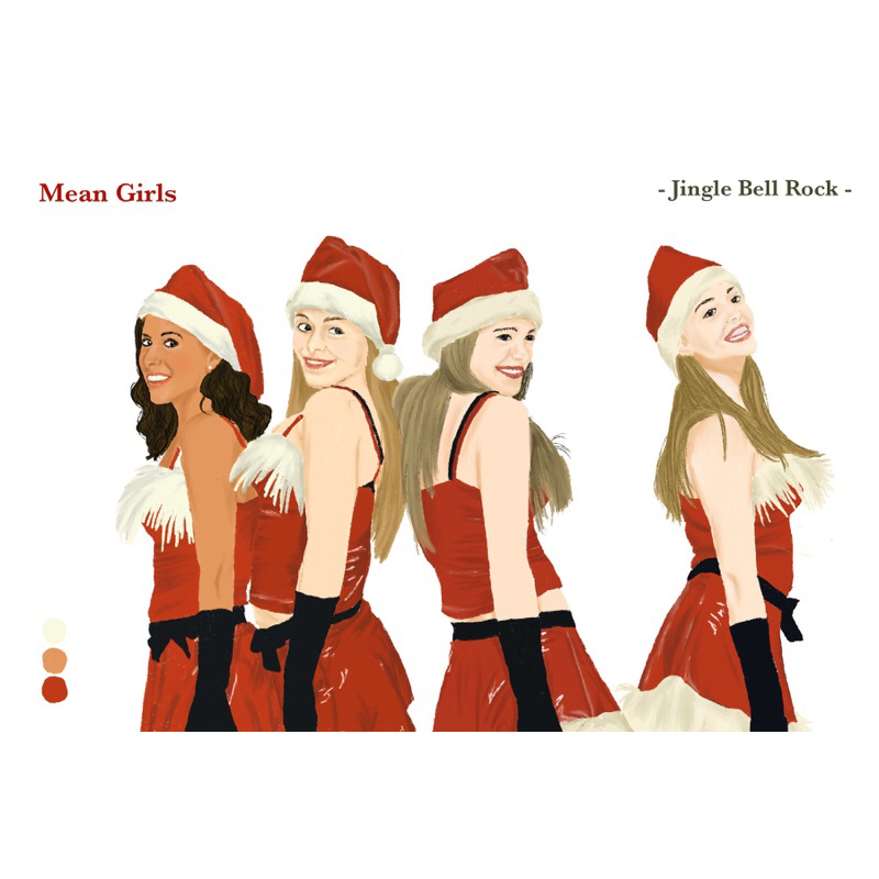 Postcard Christmas Movie Collection 🎄- Mean girls jingle bell rock โปสการ์ดตกแต่งคริสต์มาส