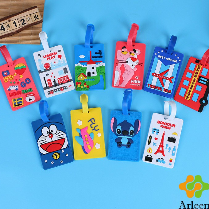 Arleen ป้ายห้อยกระเป๋า PVC ป้ายติดกระเป๋าเดินทาง แท็กกระเป๋าเครื่องบิน luggage tag