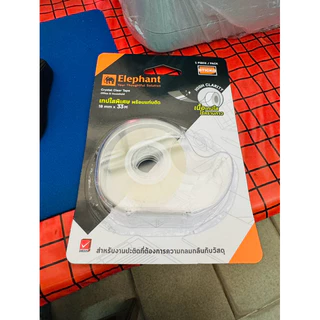 สก็อตเทป เทปใส พร้อมแท่นตัด 18 มม.x 33 ม. รุ่นใม่ล่าสุด Elephant ตราช้าง ซื้อมาใช้ได้เลย สะดวกได้ทุกที US.Station