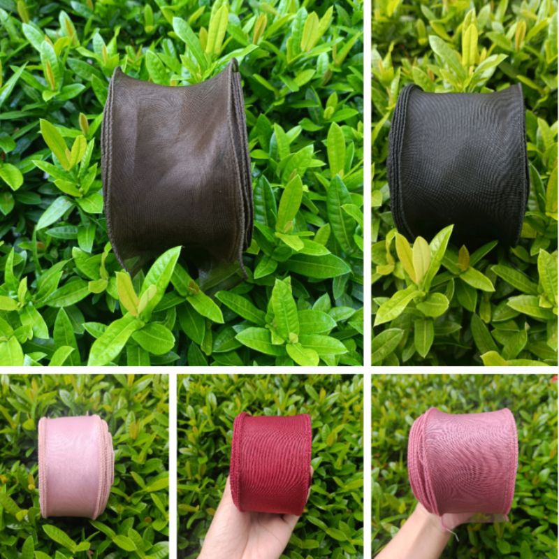 ริบบิ้นผ้าออแกนซ่า ขนาด 6 ซม.หรือ 60 มิล ยาว 10 หลา