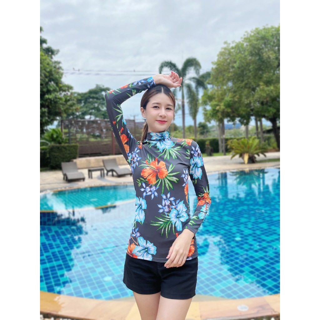 เสื้อกันแดดคอเต่ารัดดกล้ามเนื้อ maxygolf