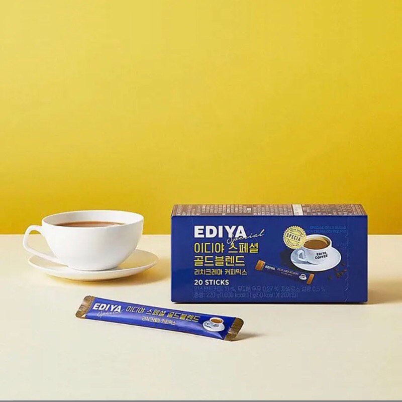 ขายดี ส่งเร็ว กาแฟเกาหลี Ediya Coffee Rich Crema อร่อย กลมกล่อม บรรจุ 20 ซอง