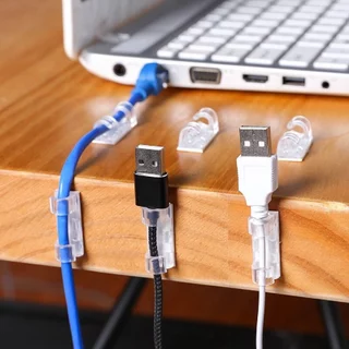 P101 คลิปรัดสายไฟ ชุด 20 ชิ้น ขนาด 1x3 ซม. ตัวยึดสายไฟ ที่เก็บแปะผนัง กิ๊บ ราง เทปกาว WN SP