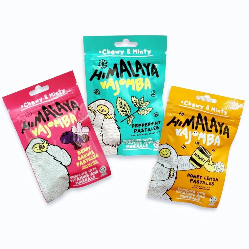 Himalaya Vajomba Chewy & Minty Pastilles มี 3 รส น้ำหนัก 25 กรัม สินค้ามีฮาลาล
