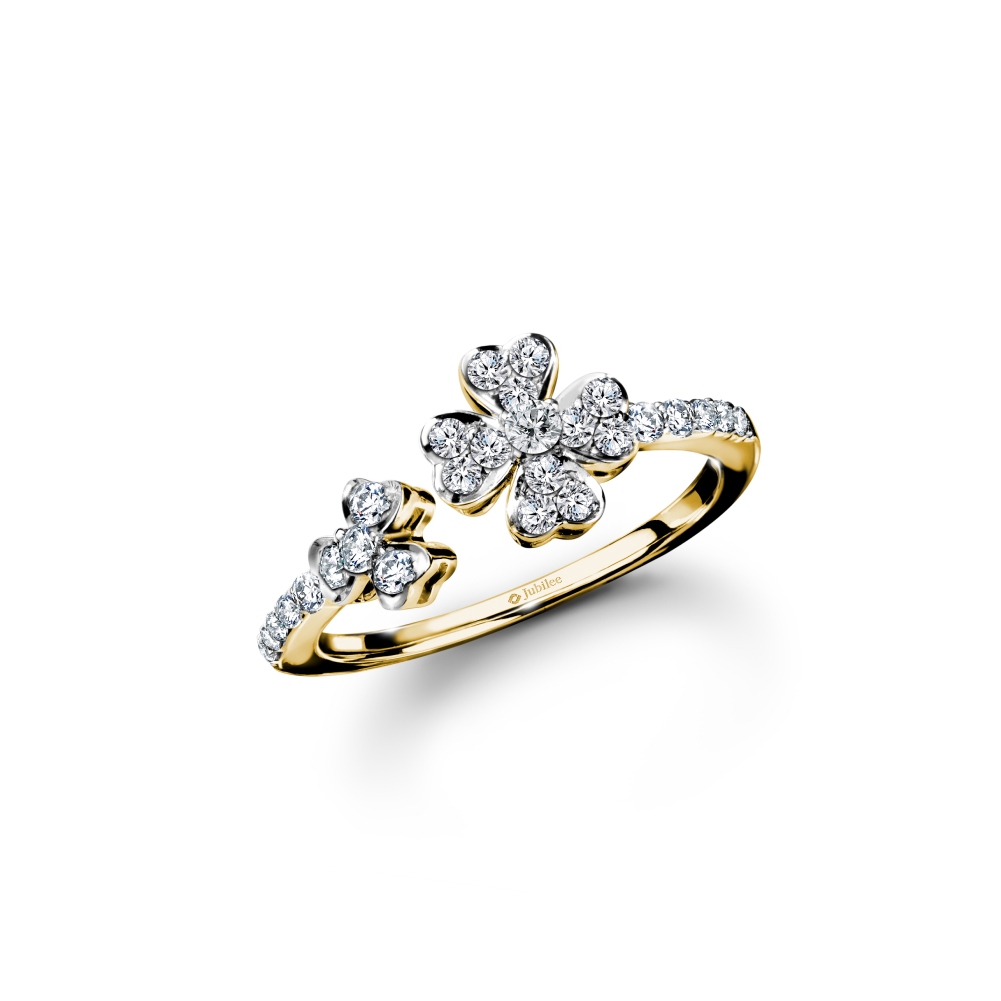 Jubilee Diamond خاتم ألماس طبيعي Charming Luck Clover — صورة 4