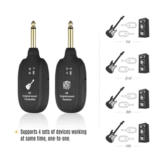 ระบบกีต้าร์ไร้สาย 2.4GHZ เครื่องส่งสัญญาณกีต้าร์ไฟฟ้าพร้อมแบตเตอรี่ลิเธียมแบบชาร์จไฟได้ในตัวสำหรับ 20Hz-20kHz สำหรับกีตา