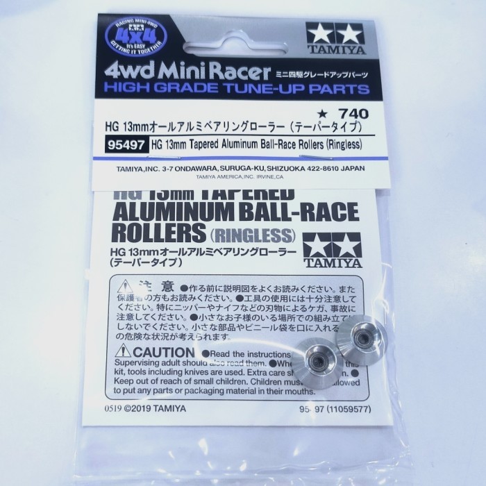[ไลฟ์สดลด50%] Tamiya 95497 – HG 13mm Tapered Aluminum Ball-Race Rollers (Ringless) โรลจานบิน UFO 13m