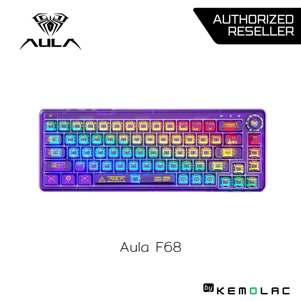 Aula F68 Custom keyboard คีย์บอร์ดใส โปร่งแสง