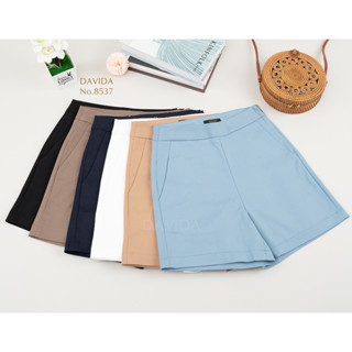 กางเกงขาสั้นซิปข้าง ผ้า spandex DAVIDA #8537
