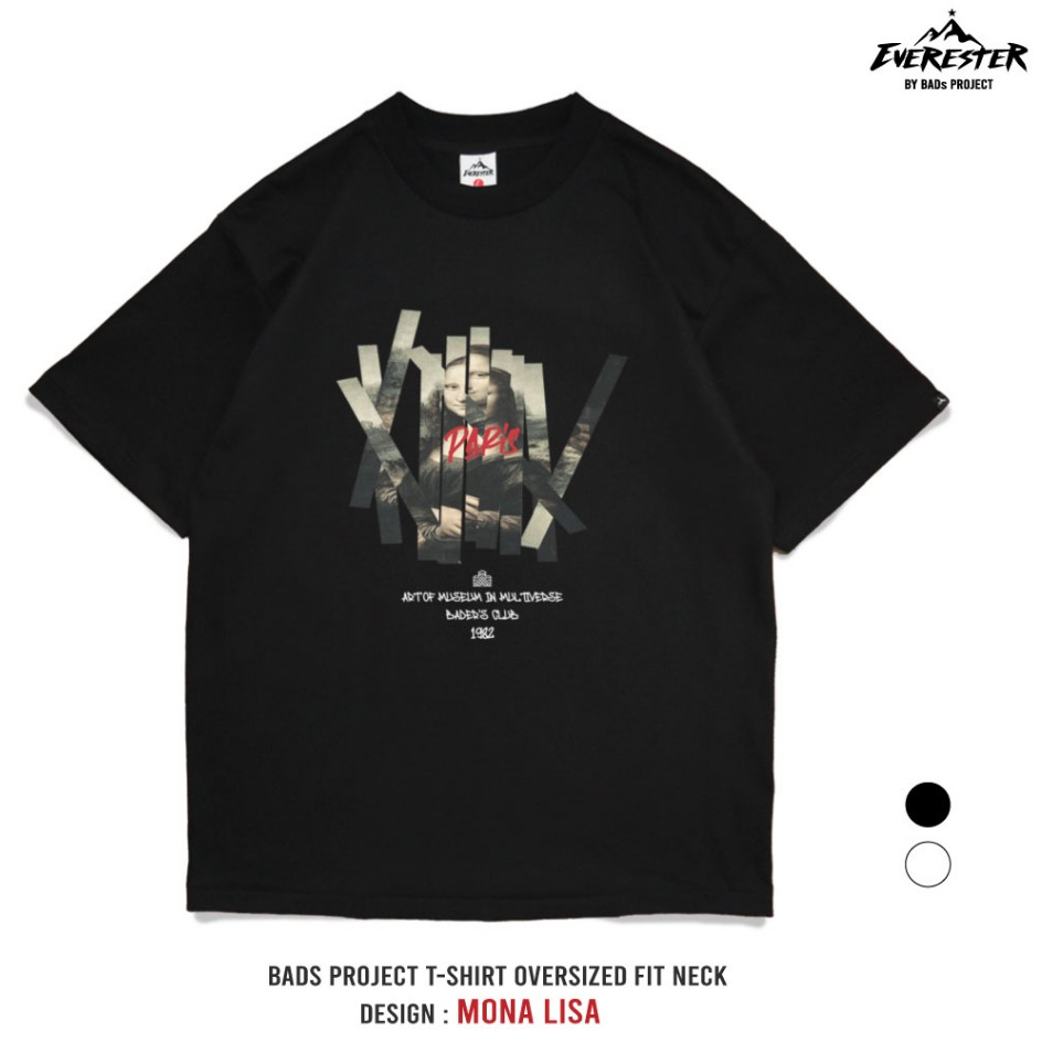 EVERESTER เสื้อคอฟิต อก 44"- 52" Heavy Cotton 100 % เสื้อยืดผู้ชาย Oversize เสื้อยืด Mona Lisa EXP