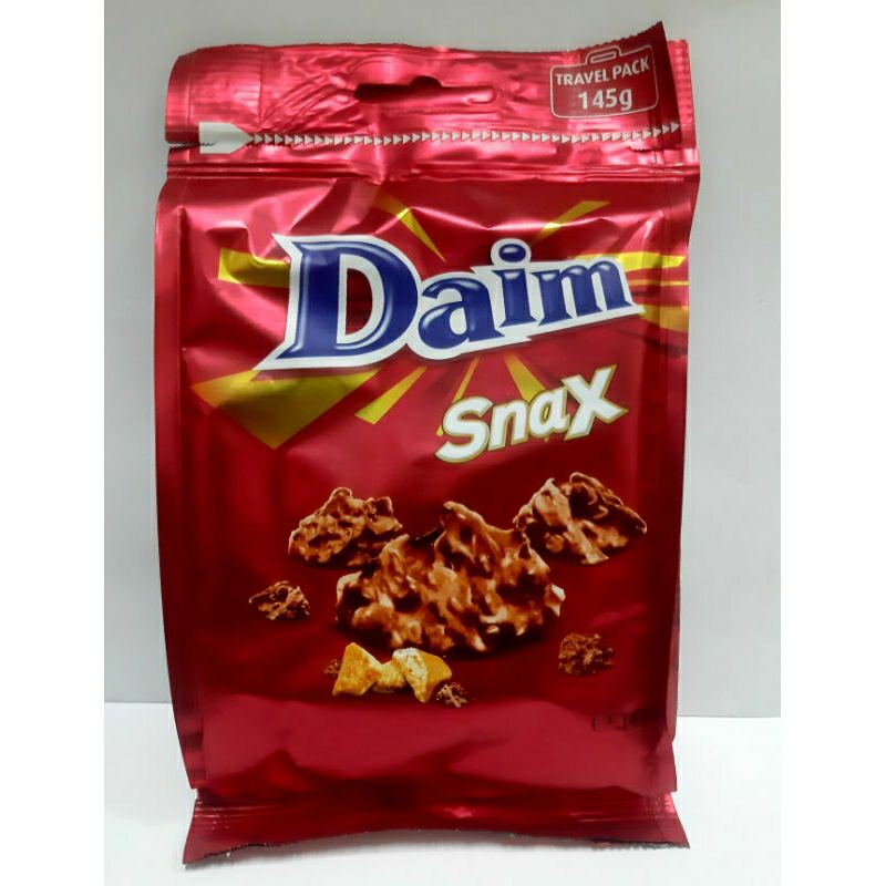 Daim Snaxขนมช็อกโกแลต ปริมาณ145กรัม Exp 07/08/2025