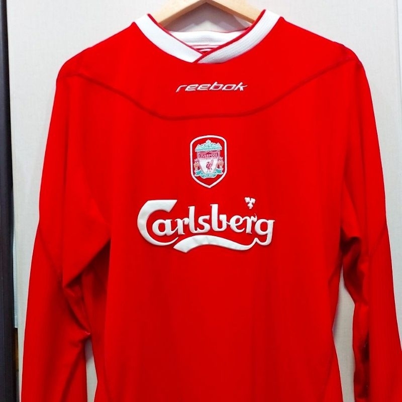 เสื้อลิเวอร์พูลแขนยาว เหย้า 2002-2004 Liverpool Home Shirt long sleeve 2002-2004 แท้