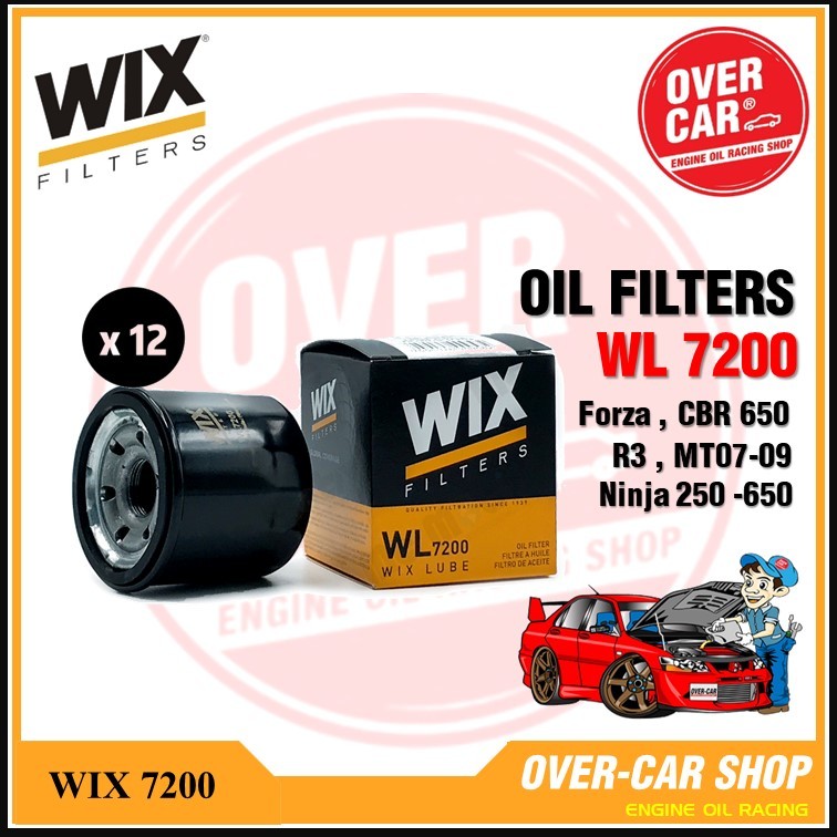 ยกแพ็ค กรองน้ำมันเครื่อง WIX Oil Filter WL 7200