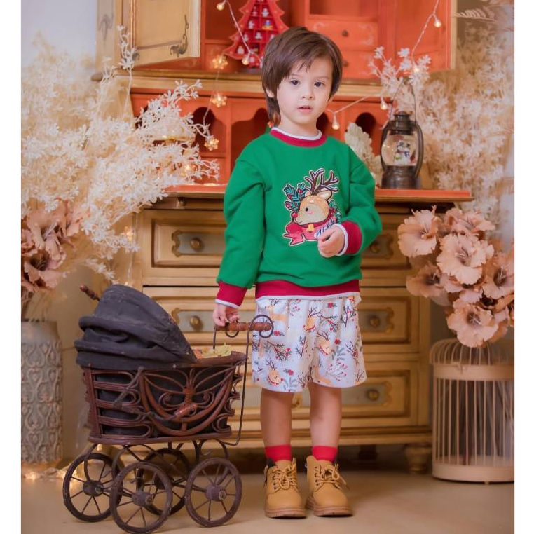 NIKI BEBE - Christmas Collection - Jumper and Shorts เซ็ตจั๊มเปอร์ลูกชาย กางเกงขาสั้น