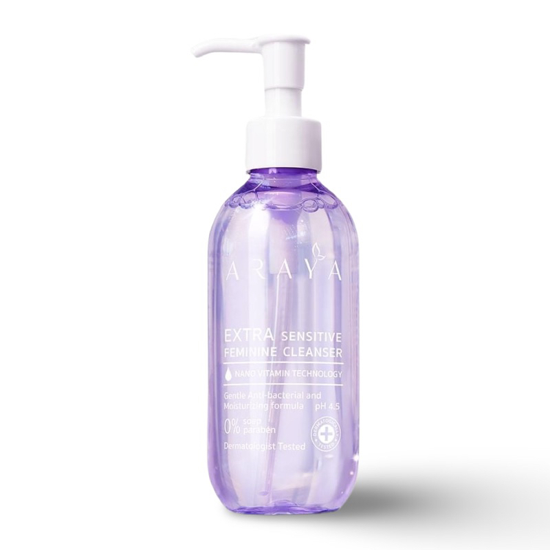 ARAYA(อารยา) ผลิตภัณฑ์ทำความสะอาดจุดซ่อนเร้น 200ml. ARAYA Extra Sensitive Feminine Cleanser 200ml