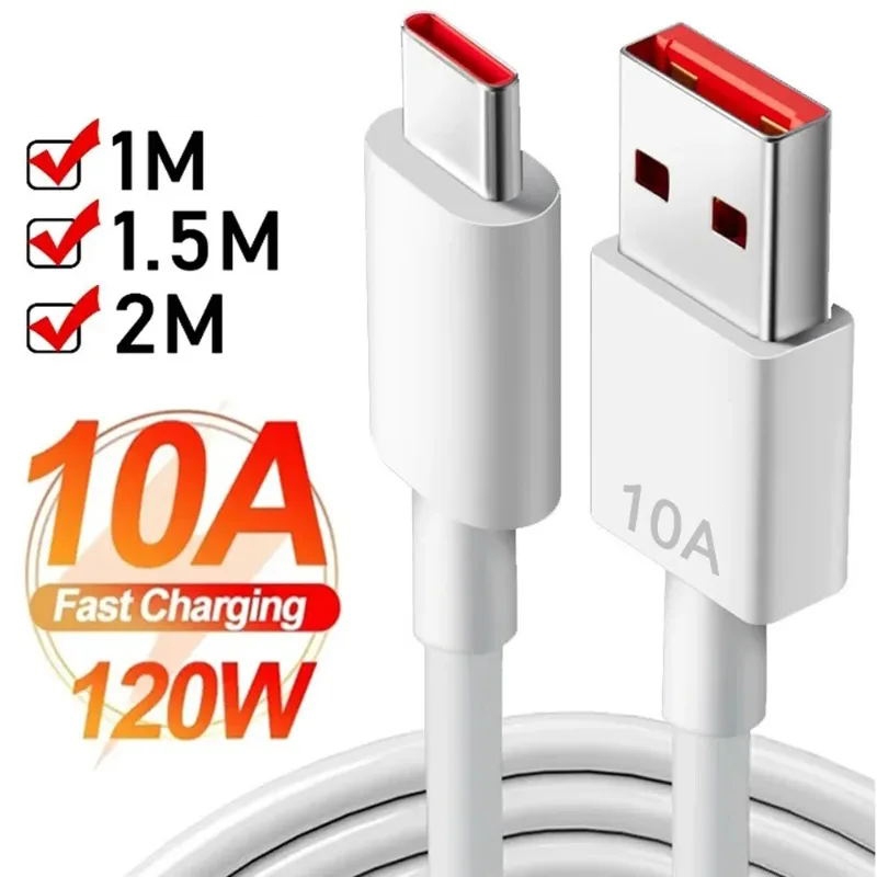 สายชาร์จ Type C 10A 120W สายชาร์จความเร็วสูง  ยาว 1 1.5 2 เมตร สายชาร์จเร็ว สําหรับแล็ปท็อป โทรศัพท์ และอุปกรณ์ USB C