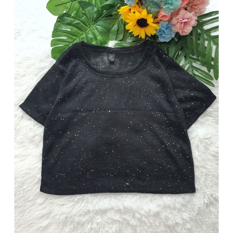 เสื้อครอปผ้าวิ้ง อก34-36 ยาว17"