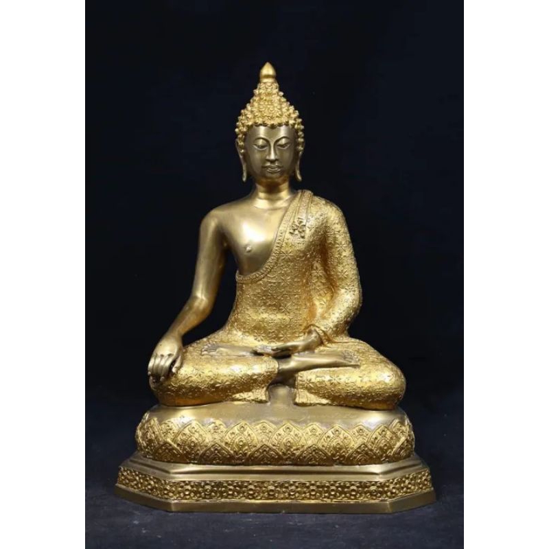 พ﻿ระพุทธรูป พระเชียงแสน วัดพนัญเชิง ปี2500 เนื้อทองเหลือง หน้าตัก9นิ้ว