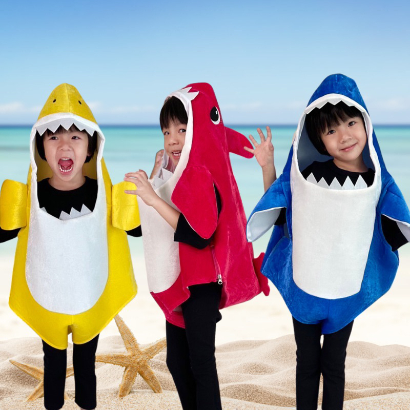 ชุดคอสเพลย์เบบี้ชาร์ค Baby Shark เจ้าปลาฉลามน้อย สีสันชุดสดใส เหมาะสำหรับเด็กๆ