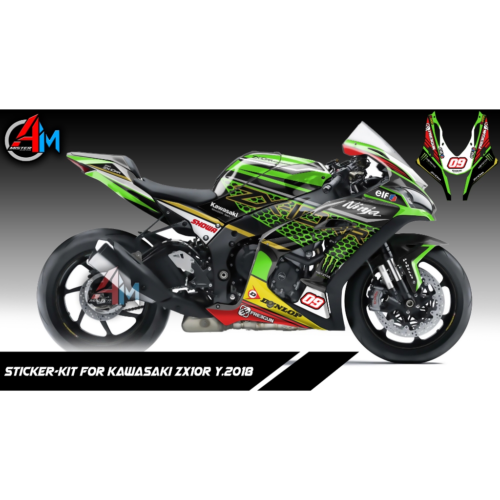 (Mr.AM) ชุดสติ๊กเกอร์ [เกรด Premium] Kawasaki Ninja ZX-10R (KRT WSBK)