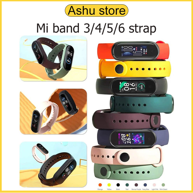 สร้อยข้อมือ Xiaomi Mi Band 3/4/5/6/7 สายรัดสีทึบ Xiaomi Mi Band 5/6 สร้อยข้อมือซิลิโคนมีสไตล์และเรียบง่าย