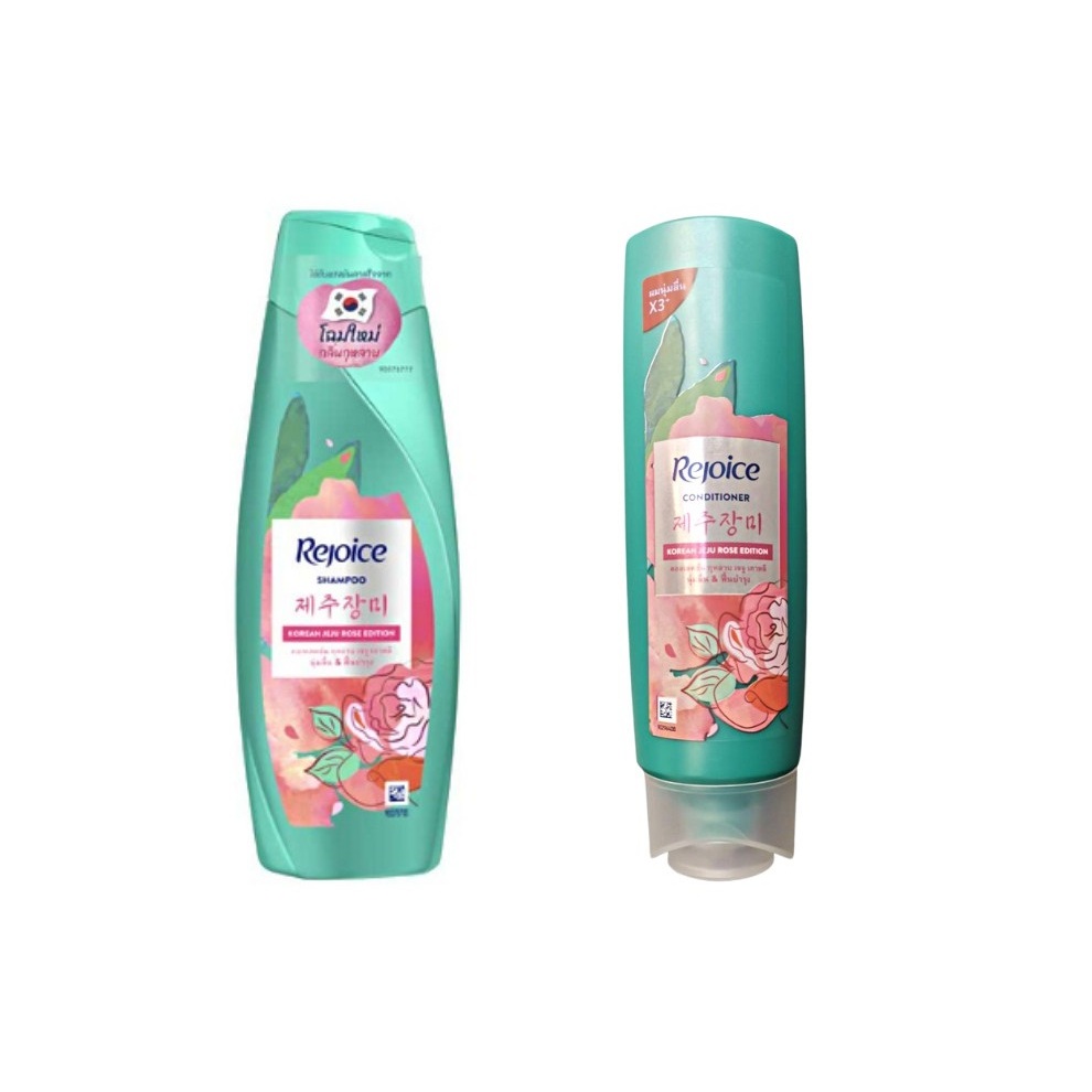 Rejoice KOREAN JEJU ROSE EDITON SHAMPOO & CONDITONER (120 ML , 140 ML.) รีจอยส์ กุหลาบเชจูเกาหลี แชม