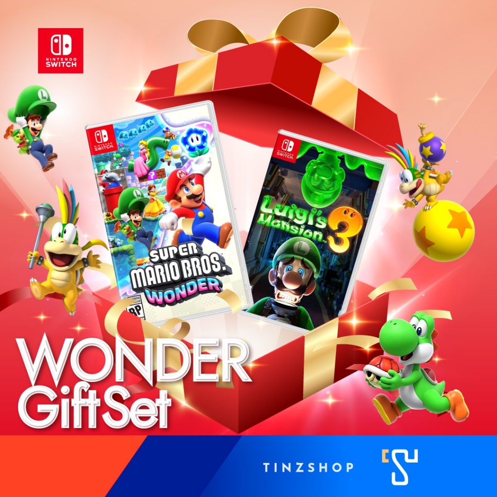 Nintendo Switch Mario Wonder Gift Set 2025 > จับคู่เกมมาริโอ้ วันเดอร์ เกมยอดฮิตของมาริโอ้ เกมออกใหม่