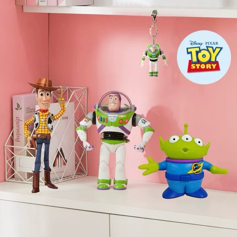 [ของแท้ 100%] Disney Store Model Toy Story ขยับได้ Buzz Lightyear, Woody, Greenman นำเข้าจากต่างประเทศ