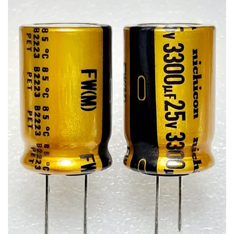Nichicon FW 3300uf 25v capacitor ตัวเก็บประจุ คาปาซิเตอร์