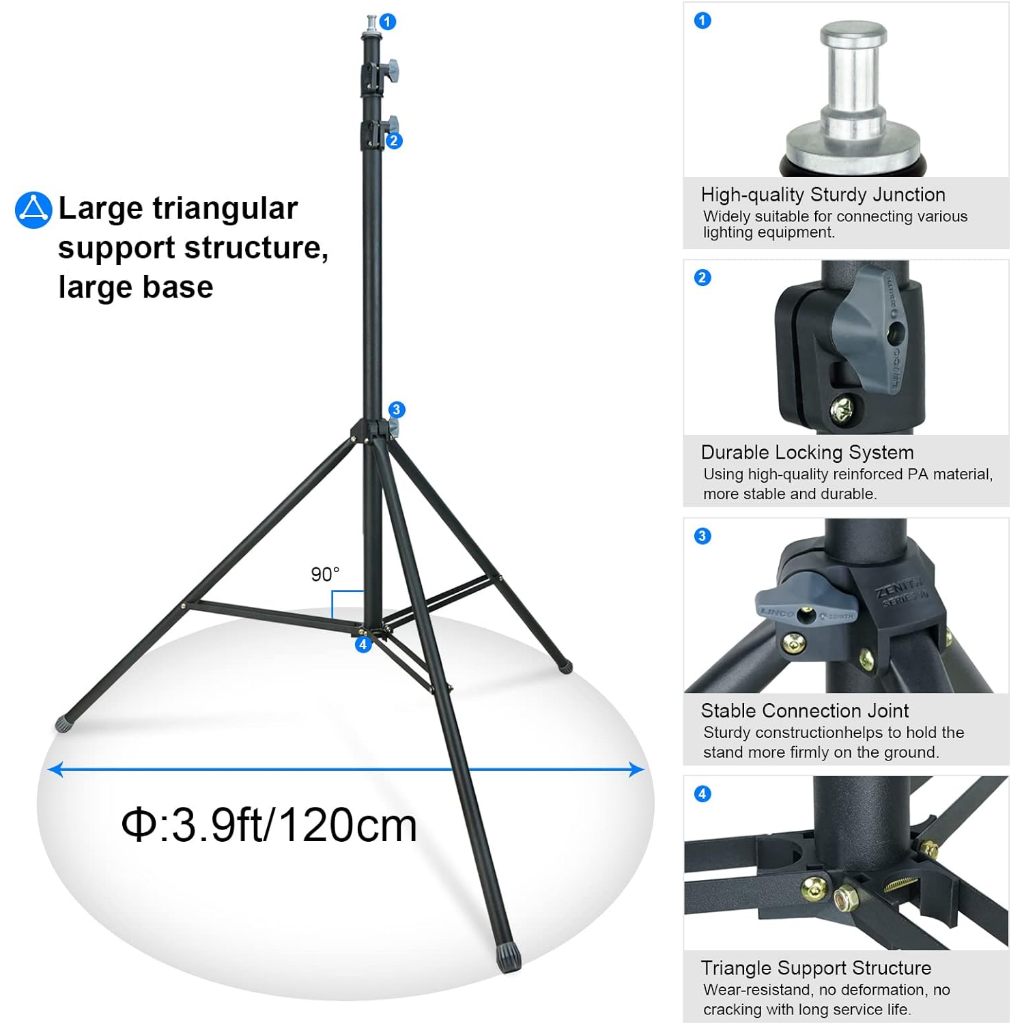 LINCOขาตั้งไฟ  2.8เมตร แข็งแรง  สำหรับงานหนักสำหรับ Studio SoftBox MonoLight และอุปกรณ์ถ่ายภาพอื่น ๆ