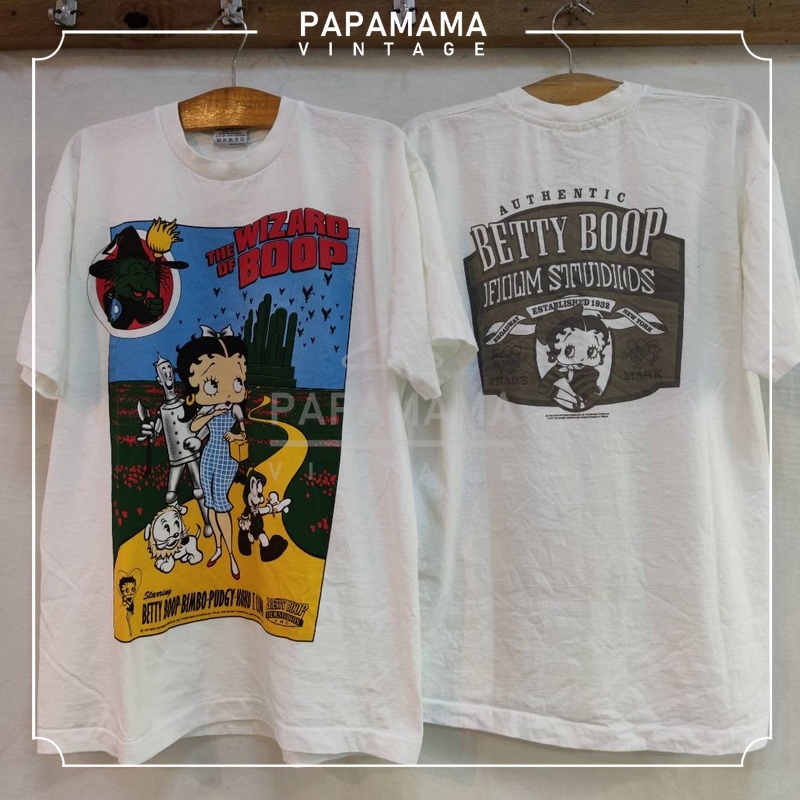 [ BETTY BOOP ] The Wizard of Boop Original Bootleg เสื้อการ์ตูน ลายน่ารัก วินเทจ papamama vintage shirt
