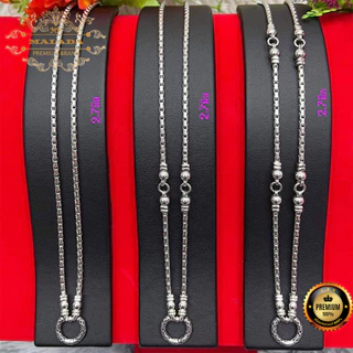 MELADAสร้อยคอสแตนเลสแท้100% พระลายปล้องอ้อย+เม็ด ขนาด2.7มิล รหัส FA-01 FA-02 FA-03 ห้อยพระได้1องค์ 3องค์ 5องค์ 18-32นิ้ว