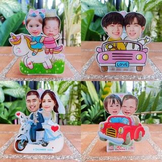 สแตนดี้อะคริลิคหัวดุ๊กดิ๊ก standy acrylicหัวดุ๊กดิ๊ก แบบคู่ แบบคนรัก ขนาดใหญ่ (เปลี่ยนรูป หรือ หัวได้ )