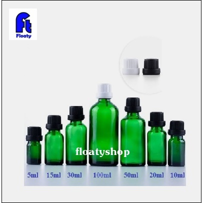 10ml 30ml แก้วสีเขียวใส ขวดเปล่า เหมาะสำหรับใส่ของเหลว ประเภทน้ำมัน เซรั่ม