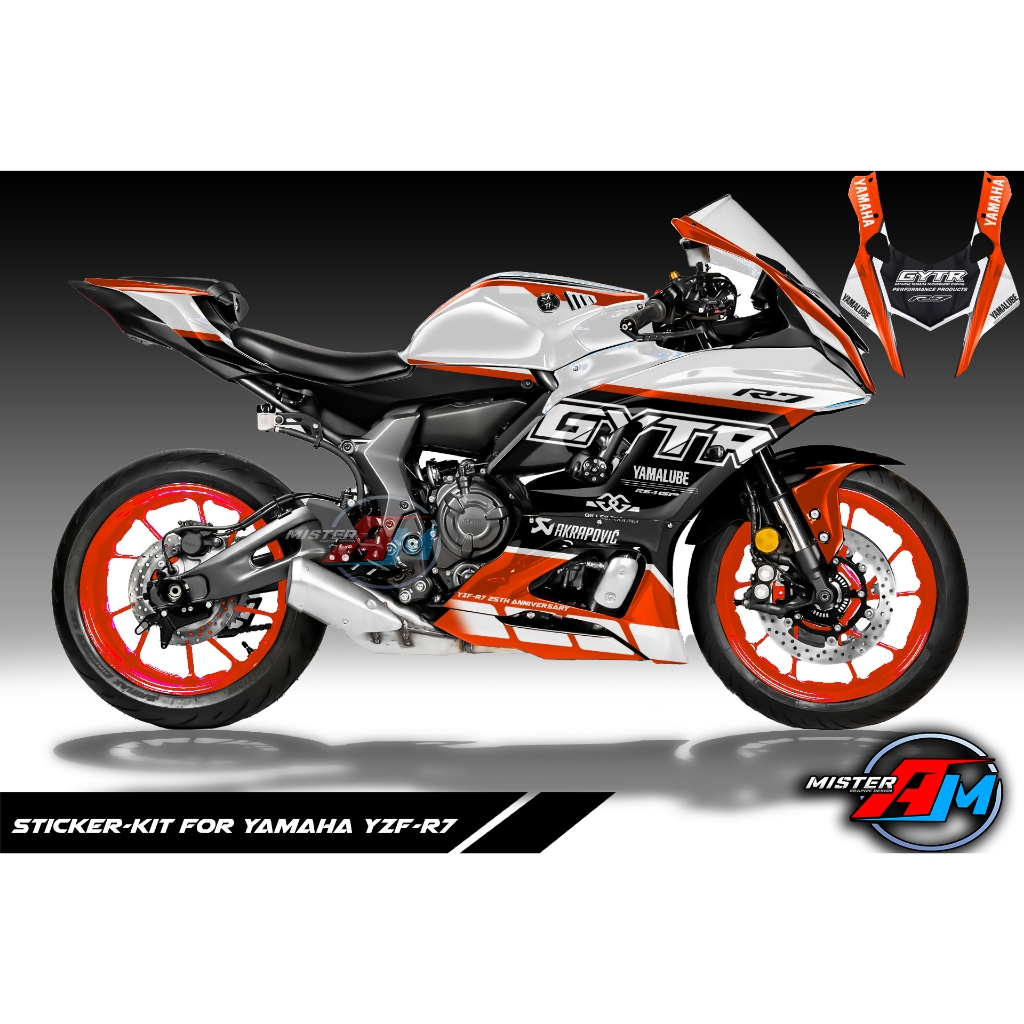 (Mr.AM) ชุดสติ๊กเกอร์ [เกรด Premium] Yamaha YZF-R7 (GYTR 25TH RACE)