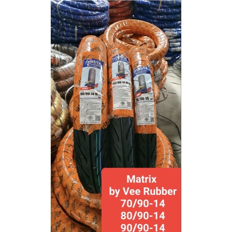 ยางนอกมอเตอร์ไซค์ Honda Click ขอบ14 รุ่นV265 70/90-14 , 80/90-14 , 90/90-14 ยี่ห้อ Matrix by Vee Rub