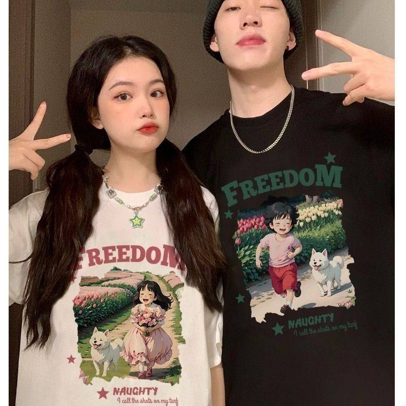 ES เสื้อยืดคอตตอน 100% เสื้อคอกลม เสื้อคู่รัก ชายหญิง CT05