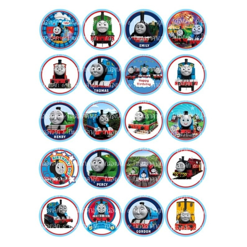(รถไฟโทมัส) แผ่นเวเฟอร์ตกแต่งเค้ก พิมพ์ลายรถไฟโทมัส