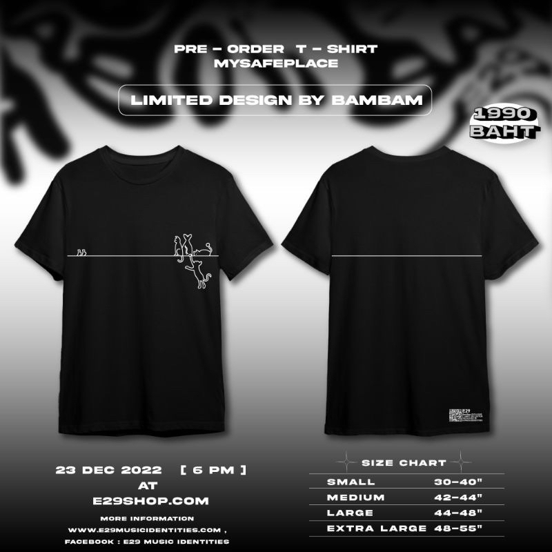 🐱🖤[พร้อมส่ง] เสื้อยืด MySafePlace T-shirt Limited design by BamBam GOT7 💚