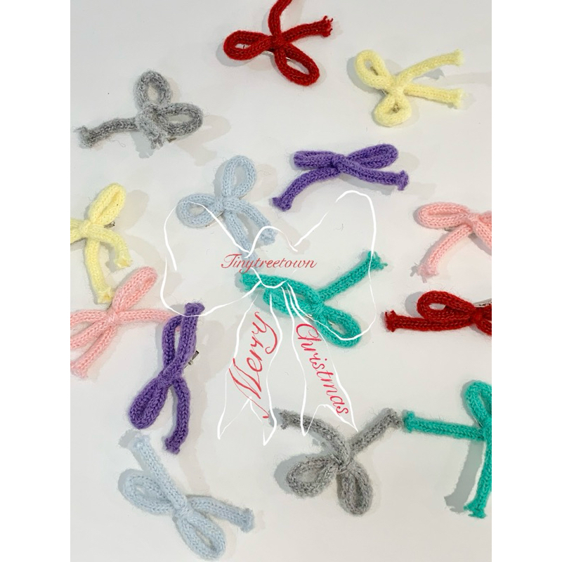 Defect sale / Tinytreetown - Ribbon ribbon knit hair clips