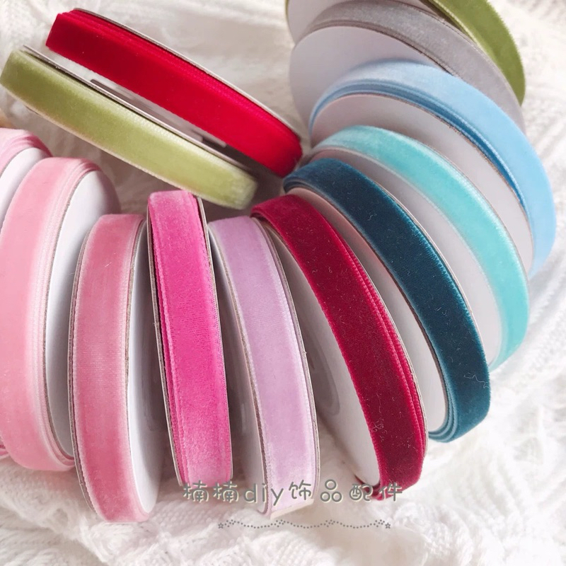 ริบบิ้นกำมะหยี่1cm(1หลา)