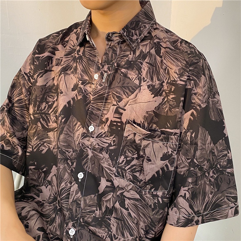 ใหม่ CTA1101 💎ส่งจากไทย💎 M-2XL เสื้อเชิ้ตผู้ชายแฟชั่นดอกไม้ ลายวินเทจฮาวายแขนสั้น ใส่เที่ยวทะเลเท่ๆ