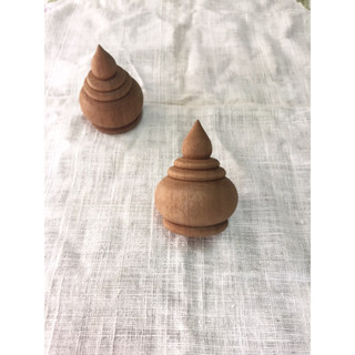 หัวครอบ ทรงบัว ไม้สัก กระพุ้ง 6 ซม. รู 3 ซม. ไม้ดิบยังไม่ลงช…