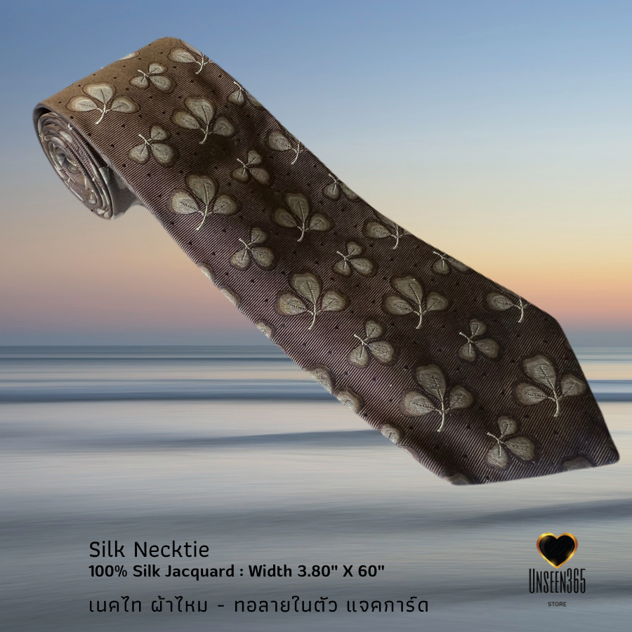 เนคไทผ้าไหม ทอแจ็คการ์ด Silk necktie Jacquard - PRT-09 SN1 -จิม ทอมป์สัน -Jim Thompson