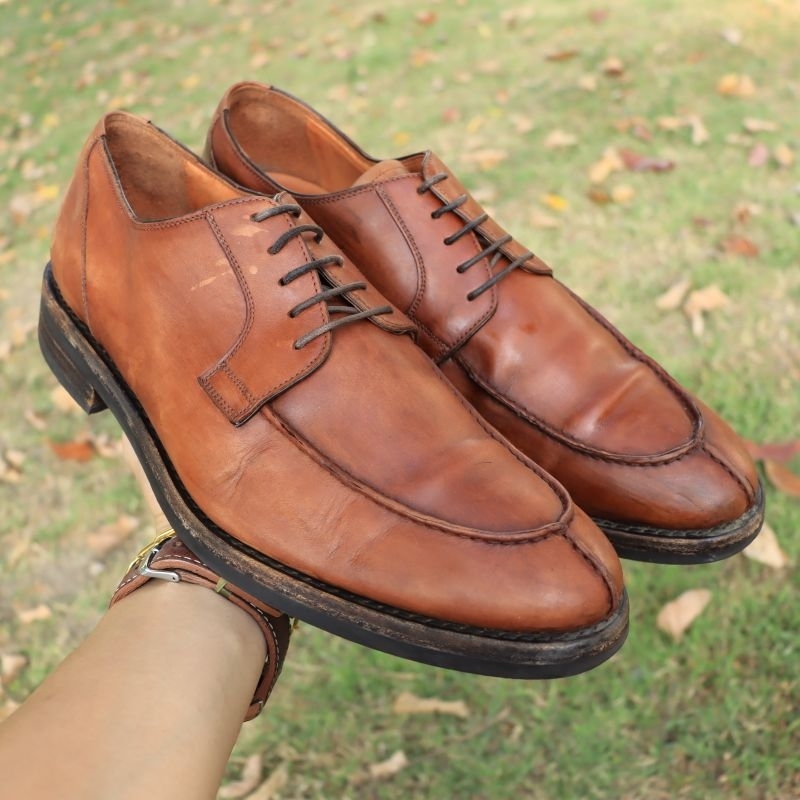 ส่งฟรี 9Us 27cm 42eu รองเท้าหนัง 🇯🇵 REGAL HERITAGE U mocha Split Toe Shoes Pre-owned Authentic รองเท้าหนังทำงาน