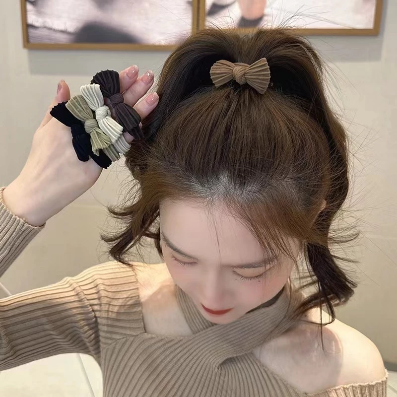 ยางรัดผมโบว์เกาหลี ยืดหยุ่นสูง มินิมอล หางม้า thumbnail 4