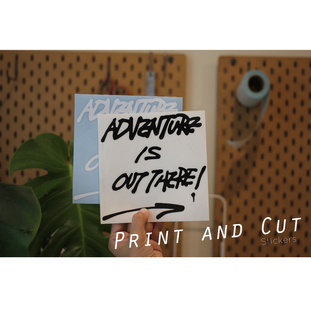 สติ๊กเกอร์ลาย Adventure is out there ราคาถูก งานไดคัท oracal กันน้ำกันแดด มีหลายขนาดให้เลือก สำหรับติดตกแต่ง ติดลัง
