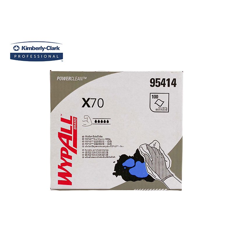 ผลิตภัณฑ์เช็ดทำความสะอาดอเนกประสงค์ WypAll® รุ่น X70 PU WT 100S-95414D-10028156 | สำหรับเช็ดมือ | เช