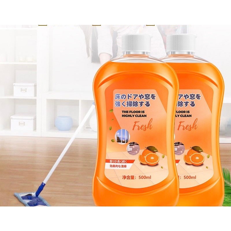 ✨New✨น้ำยาถูพื้นขจัดคราบ เคลือบเงา ทำความสะอาด กลิ่นส้ม ขนาด500ml. พร้อมส่ง #F066